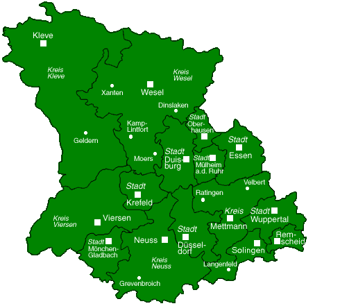 Karte Regierungsbezirk Dsseldorf