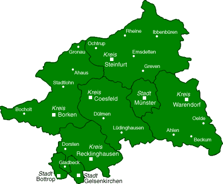 Karte Regierungsbezirk Mnster
